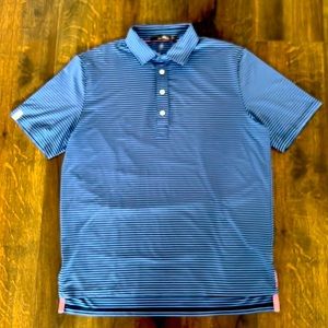Blue striped RLX Ralph Lauren polo shirt